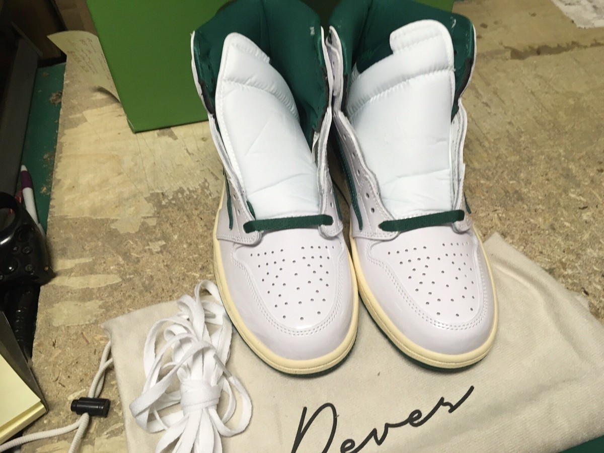 Reves Paris/KIY ‘85 HI White/Shamrock Extra White Laces & Dust Bag Men Size 12 DS MENS REVES PARIS AIR KIY 85 HI WHITE GREEN SHAMROCK  main image 4