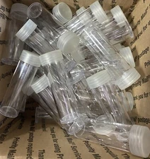 50 NEW NICKEL COIN TUBES Screw-on Tops Koin Tubes (No Box) MADE IN THE U.S.A.
