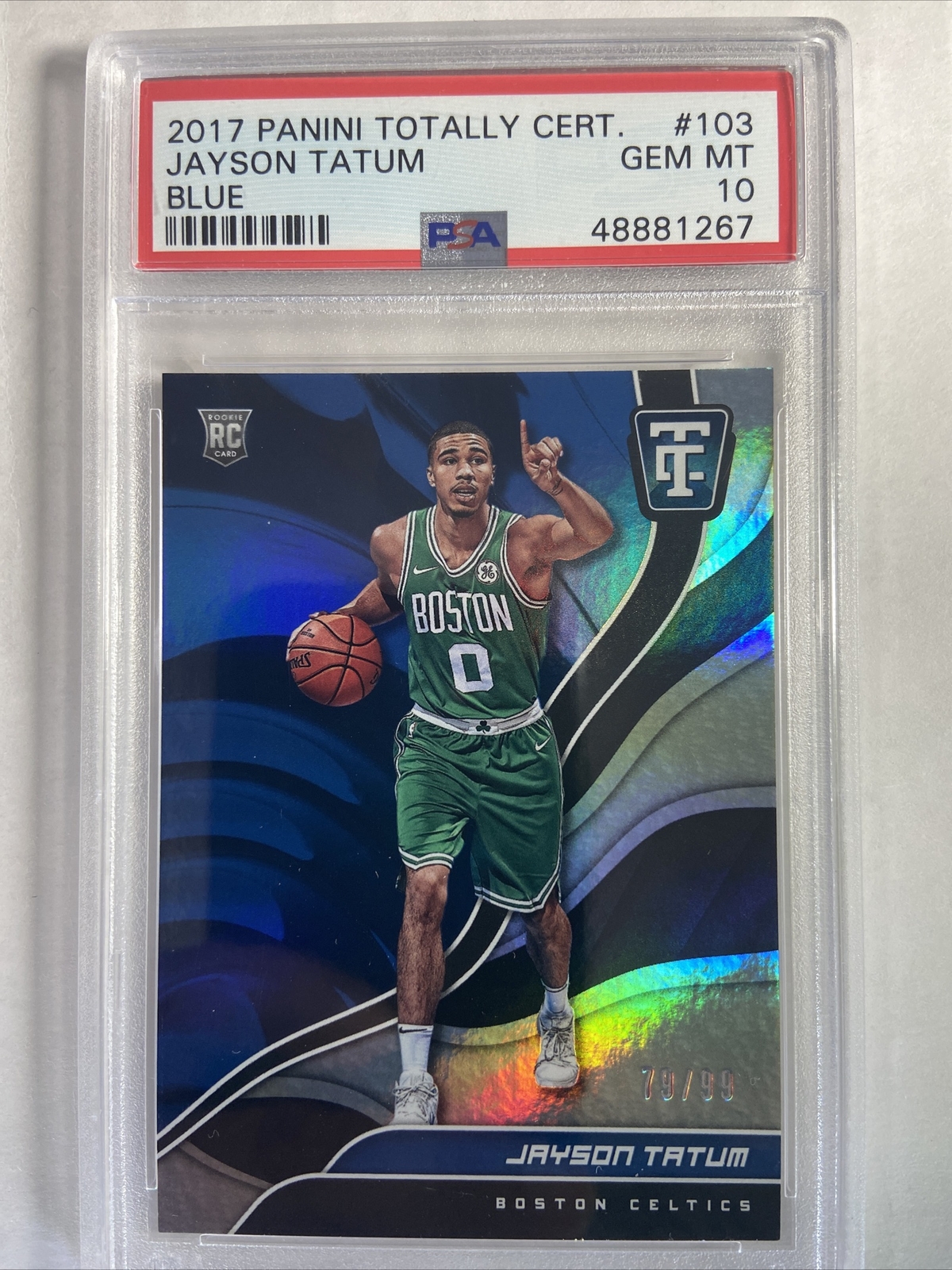 Jayson Tatum RC 2017-18 Totally Certified Rookie Blue  /99 PSA 10 💎Mint 📈🔥