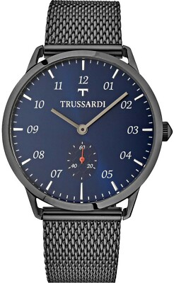 TRUSSARDI Watch T-WORLD 40 mm Blue Dial Stainless Steel Mesh R2453116003