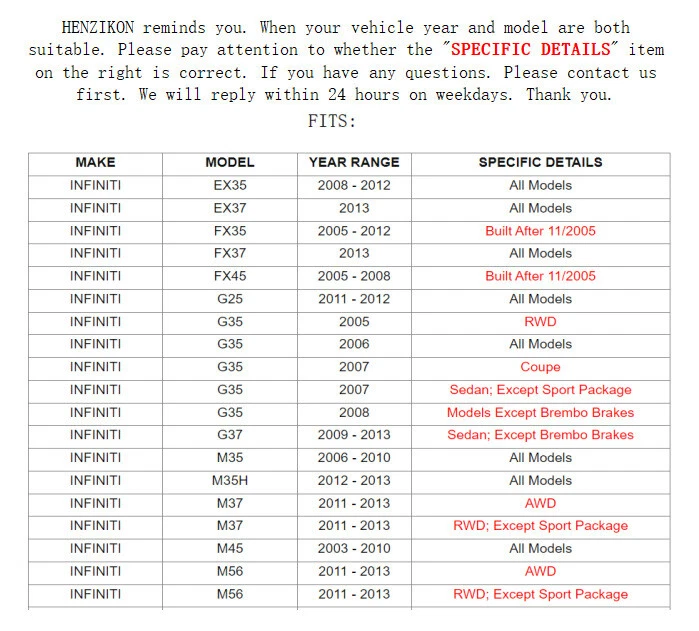 Pastilha de freio dianteira de cerâmica para 2005 2006 2007 2008 2009 - 2012 INFINITI FX35 3,5L - Imagem 2 de 3