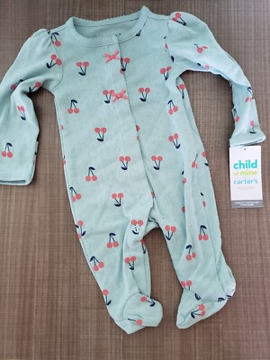 NEW Carters Child of Mine SLEEP-N-PLAY Footed Baby Sleeper   Cherries