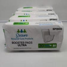 Booster Pads Incontinence Pads, SP1900, 13 Inch Length, 20 Count 4 Packs = 80 Pc
