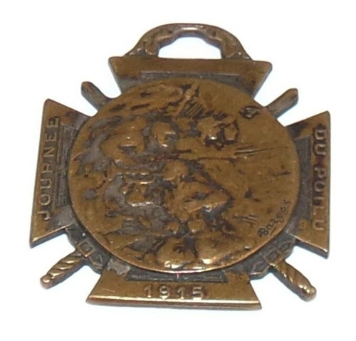 Jolie ancienne médaille, Journée du Poilu, 1915 guerre 14 18