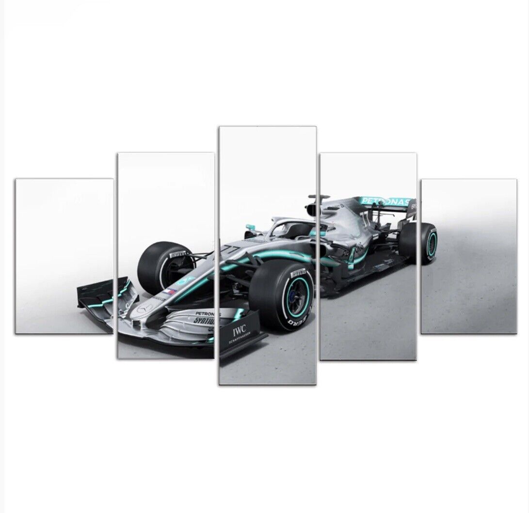 Mercedes F1 Valterri Bottas 77 Formula One 5 Panel Canvas Print Wall Art X-Large