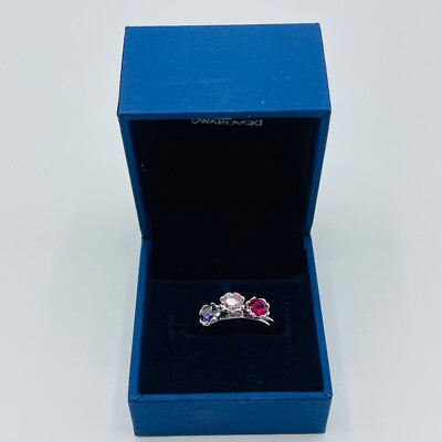 $100 Swarovski MARIPOSA Red/Purple/Pink Jeweled Set of Three Crystal Rings