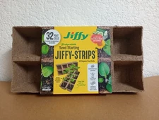 Jiffy-Strips, Biodegradable Seed Starting, 32 Organic Peat Cells, 4 Strips of 8