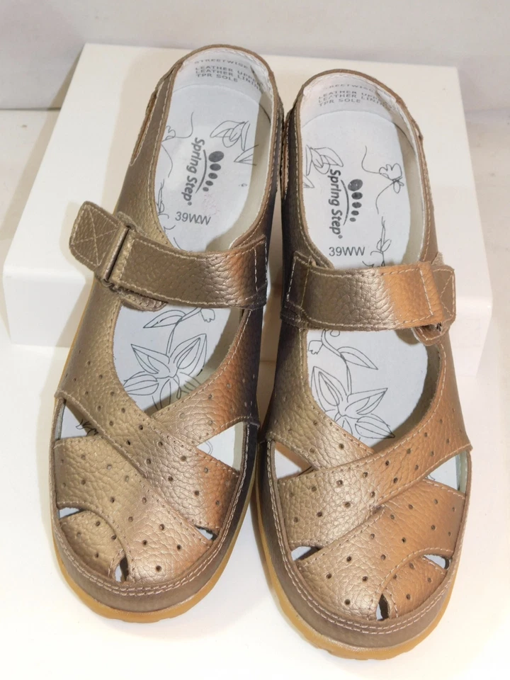 SPRING STEP Streetwise Bronzo Pelle Mary Jane Scarpe USA Taglie 39WW - Immagine 3 di 4