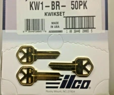 LOT OF 50 Key Blanks for Locksmith  Kwikset KW1 / Brass / Made by Ilco 50 KEYS