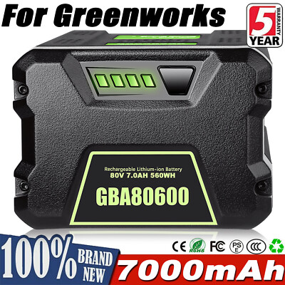 For Greenworks Pro 80V 7 Ah Lithium-ion Battery Pack GBA80600 80Volt Power Tools