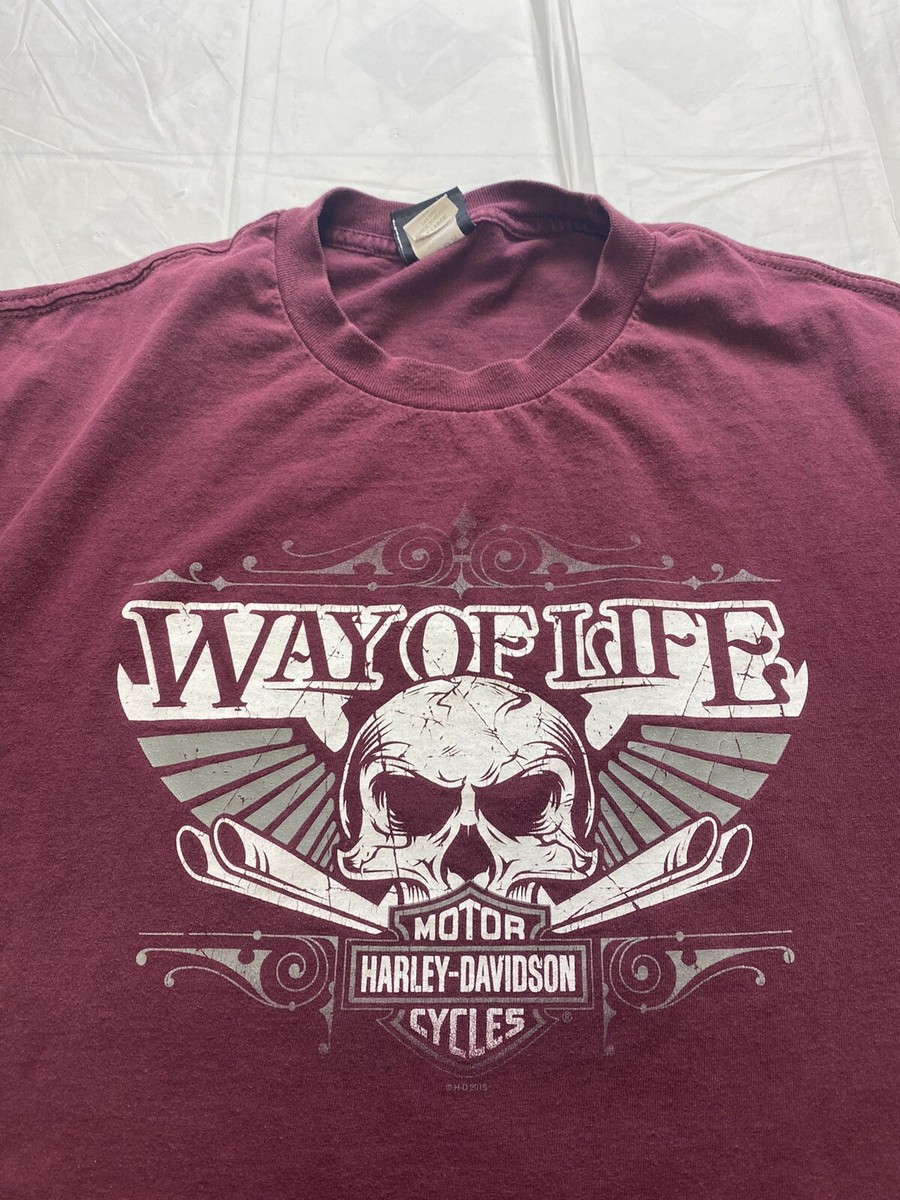 Harley Davidson Czech Republic Maroon T-shirt Mens Size XL