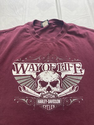 Harley-Davidson Prague Tシャツ XL Harley Davidson Czech Republic Maroon T-shirt Mens Size XL