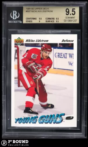 Nicklas Lidstrom BGS 9.5: 1991-92 Upper Deck Young Guns Rookie #587