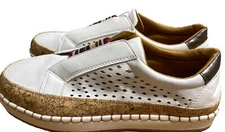 Leather  Boat Shoes Size 11  Stone Beige Brown Flat Slip On (See Defect)