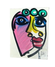 Peter Robert Keil Acrylic Painting Abstract Cubism Canvas 20+16’