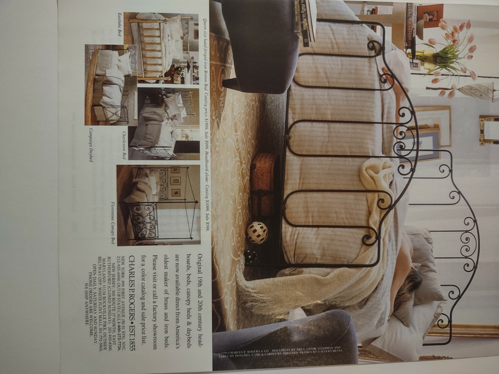 Charles P Rogers Bed Makers for Seven Generations Vintage 1990s Print Ad