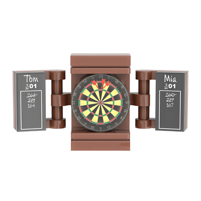 Dart Board - Game - 301 -Custom Printed MOC - Minifig Accessory - Minifig Scale