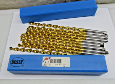 (lot of 10) Besly T218TF  11/32'' x 9'' Carbide Drill Bits