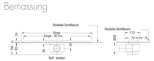 Edelstahl Duschrinne 800mm ESS, Komplett-Set, Easydrain zum verfliesen - Bild 4 von 6