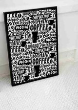 COFFEE TYPOGRAPHY POSTER PRINT WALL ART FOOD DRINK A3 A4 SIZE