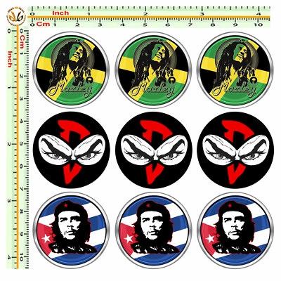 Adesivi targa bob marley che guevara auto moto sticker license plate 9 pz.