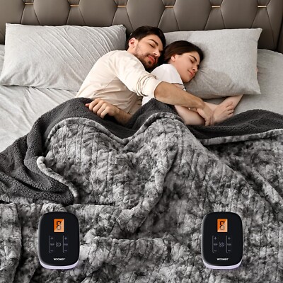 WOOMER [5 Year Warranty Heated Blanket King Size, Dual Control, Electric Blan...