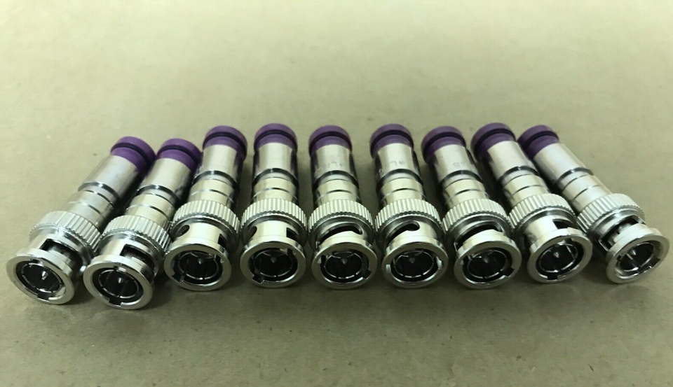 50 Connecteurs Coaxiaux Thomas & Betts Snap N Seal SNS1P6 - Compression, Bleu, Acier