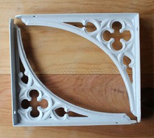 2 x 8x7" CAST IRON VICTORIAN SHELF CISTERN BRACKETS GOTHIC HEAVY WHITE BR09wx2