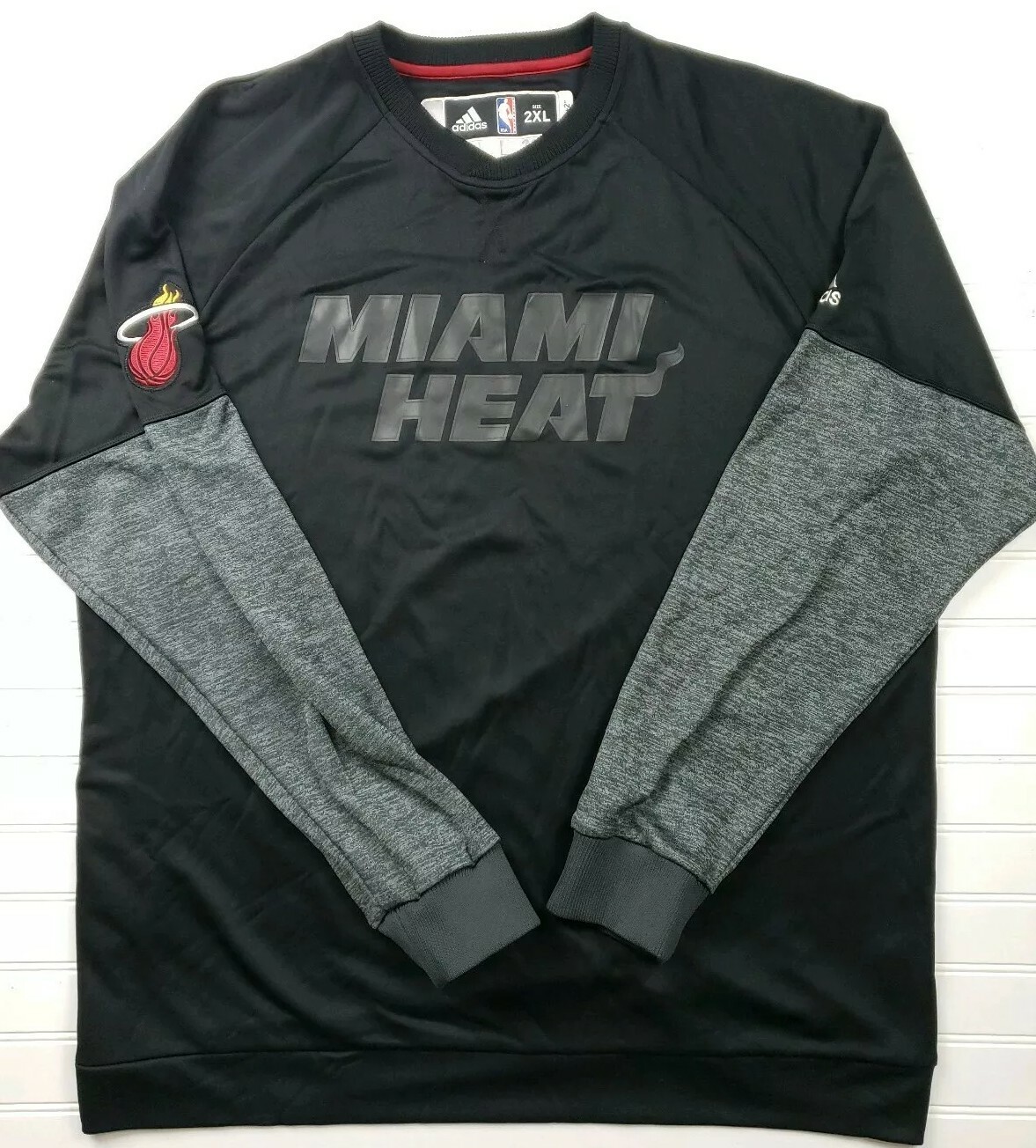 Adidas NBA Miami Heat Sweatshirt Pullover Sweater Men's sz 2XL