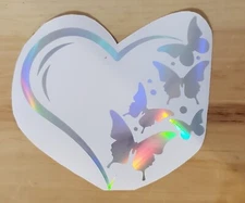 Heart and Butterflies Vinyl Decal Car Window Wall Mirror
