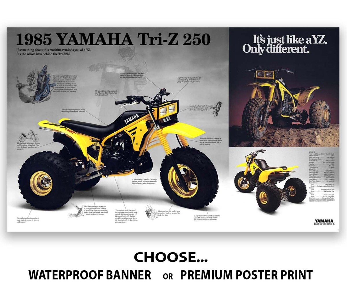 バイイーページ 1985 Yamaha Tri-Z 250 Poster Picture Wall Art Banner Side by side