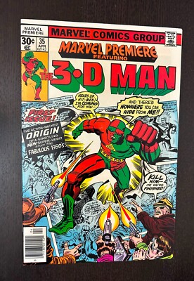 MARVEL PREMIERE #35 (Marvel Comics 1977) -- Bronze Age 3-D Man -- Kirby -- NM-