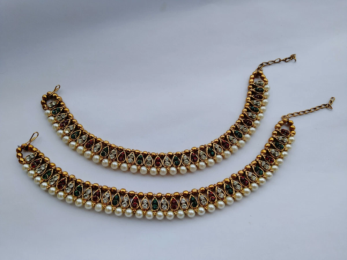 Indian Bollywood Anklet Jewelry Gold Tone Bridal Ethnic Fashion