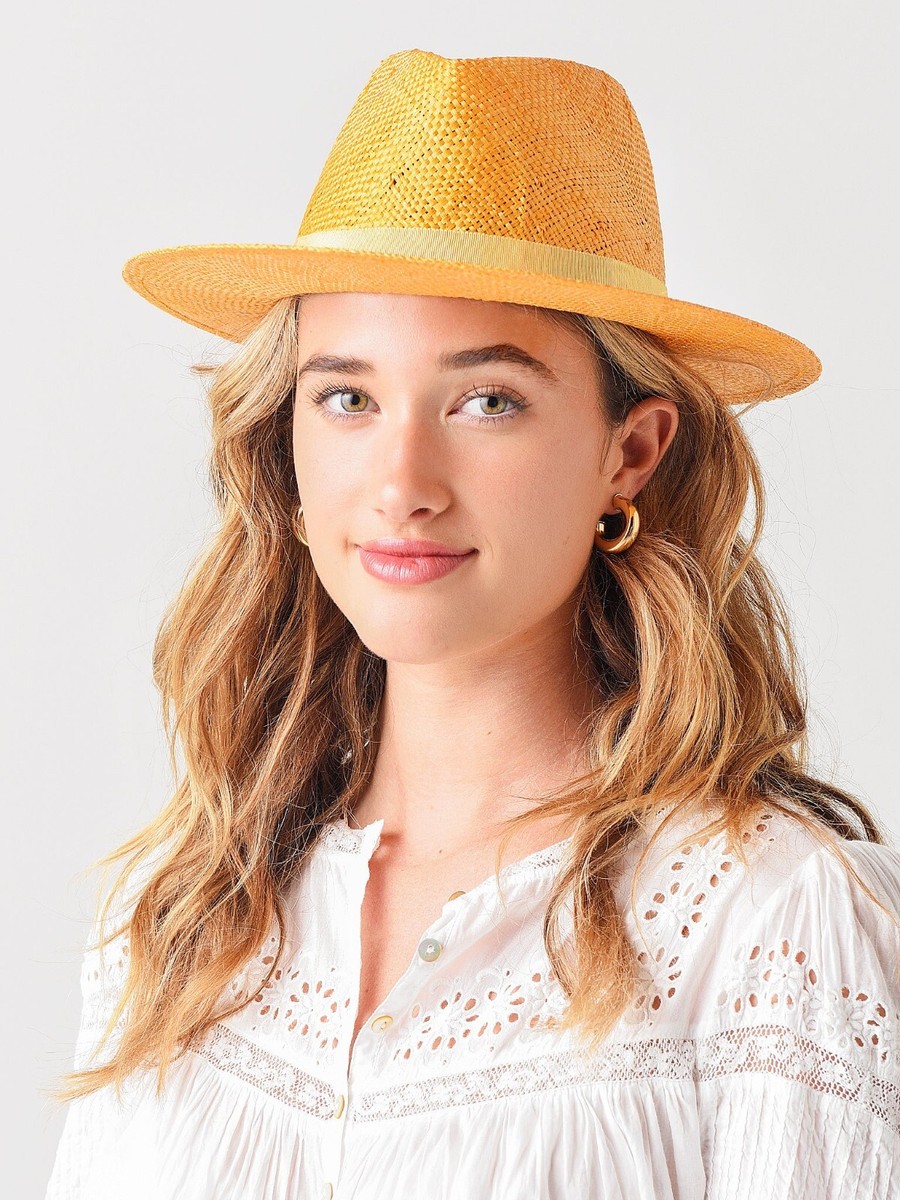 Eugenia Kim M1513 Womens Orange Woven Blaine Fedora Hat One  display picture 1