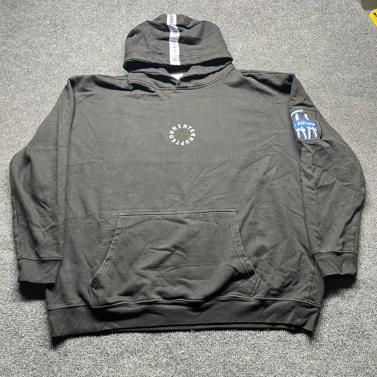 Uninterrupted More Than An Athlete Hoodie Mens 2XL Black Pullover Graphic