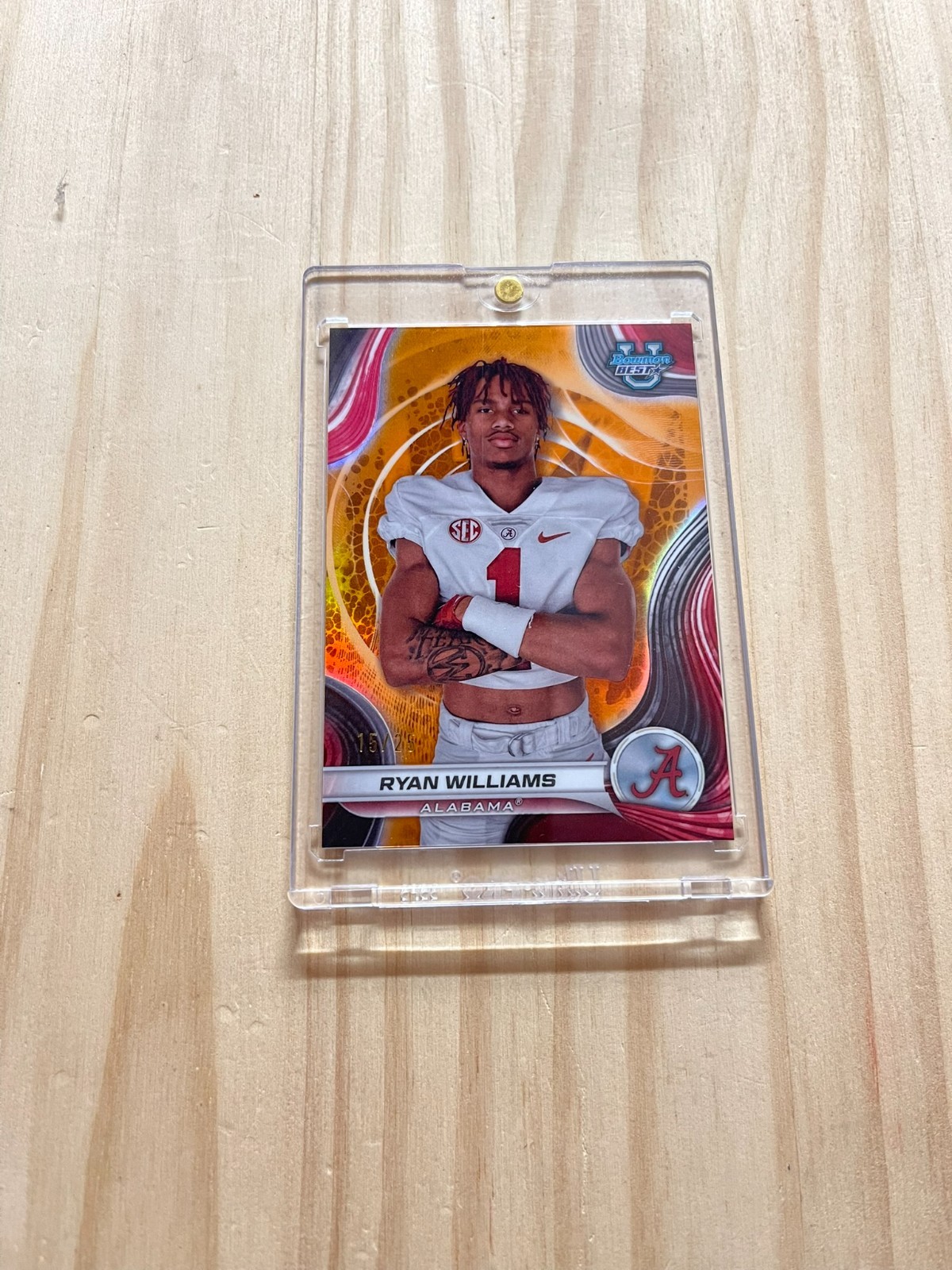 2024 Bowman's Best University Ryan Williams #82 Orange Refractor /25 Alabama