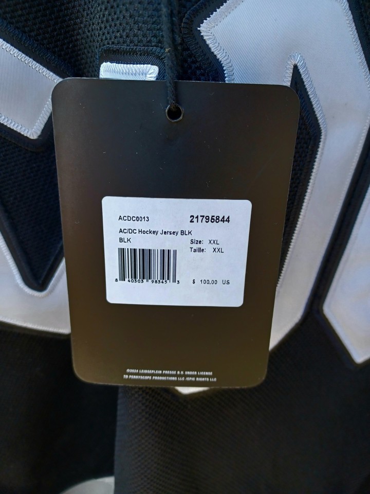 AC/DC Hockey Jersey Officially Licensed 2024 Men's XXL - SOLD OUT Lids ...