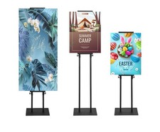 Poster Stand for Display, Pedestal Sign Stand, Double-Pole Sign Stand