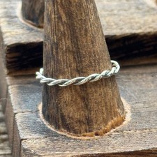 Sterling Silver Ring with Twisted Rope Design