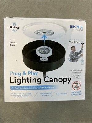 SkyX 5524-MB SkyPlug Lighting Canopy  Plug & Play Black NIB