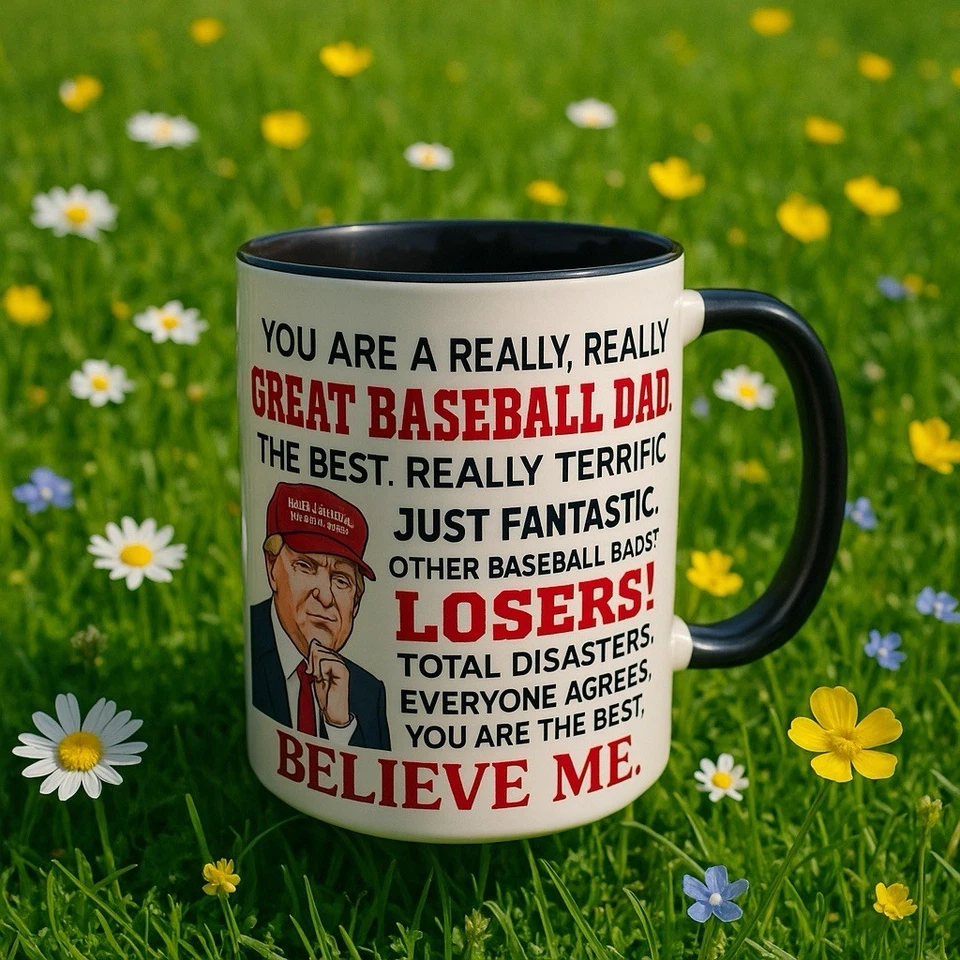 Divertida taza de béisbol para papá - Gran regalo para padre, amante de los deportes, taza de café Foto 2 de 4