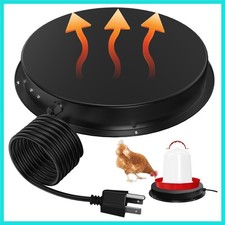 Chicken Water Heater for Winter, 11'' Heated Waterer Base for 1-5 Gallon Meta...