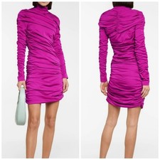 Stella McCartney Purple Amethyst Faye Ruched Mini Dress $2250 Sz 40 IT US sz 4