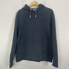 Superdry Hoodie Womens Size 16 Black Hooded Jumper Front Pocket