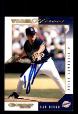 Signed Baseball Card Auto Brian Lawrence 2003 Donruss Team Heroes #421 Padres