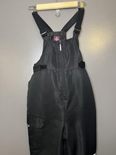 SwissTech Ski Pants Kids 10-12 Black Insulated Bib Snow Cargo Adjustable Waist