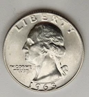 1963 D Washington Quarter Dollar 90% Silver US Coin 25 cent Denver AU AG mint