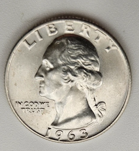 1963 D Washington Quarter Dollar 90% Silver US Coin 25 cent Denver AU AG mint