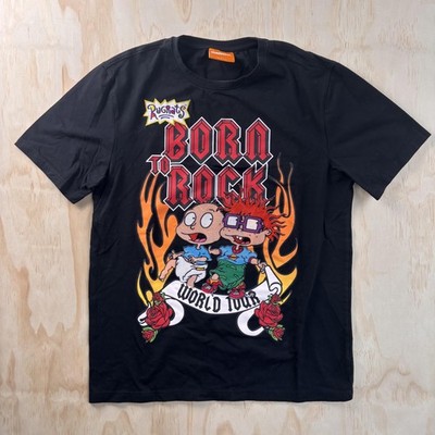 Nickelodeon Rugrats Born To Rock Shirt Mens Large Black World Tour Tee T-Shirt