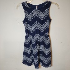 Xhilaration Sleeveless Dress Sz M Navy White Lace Fairy Grunge Boho Crochet